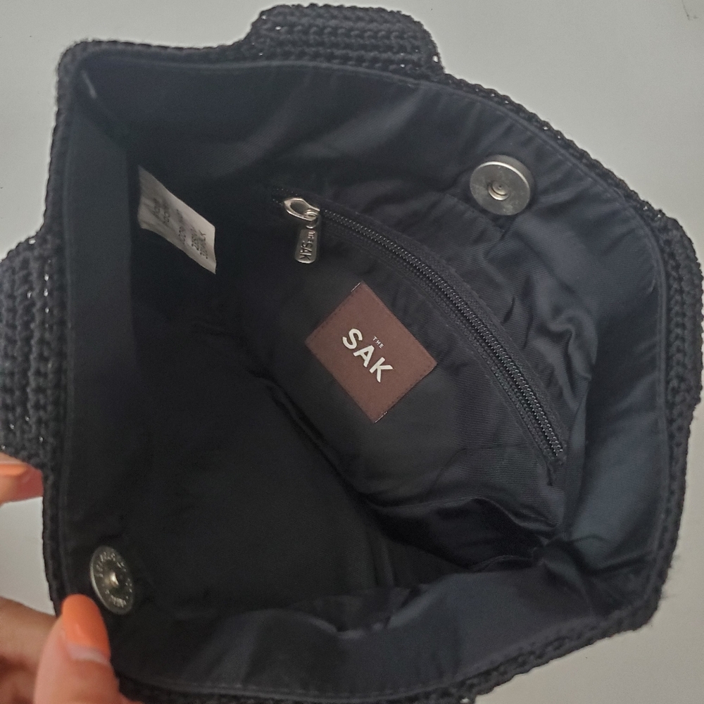 The Sak Black Crochet Mini Tote Bag - Picture 9 of 14